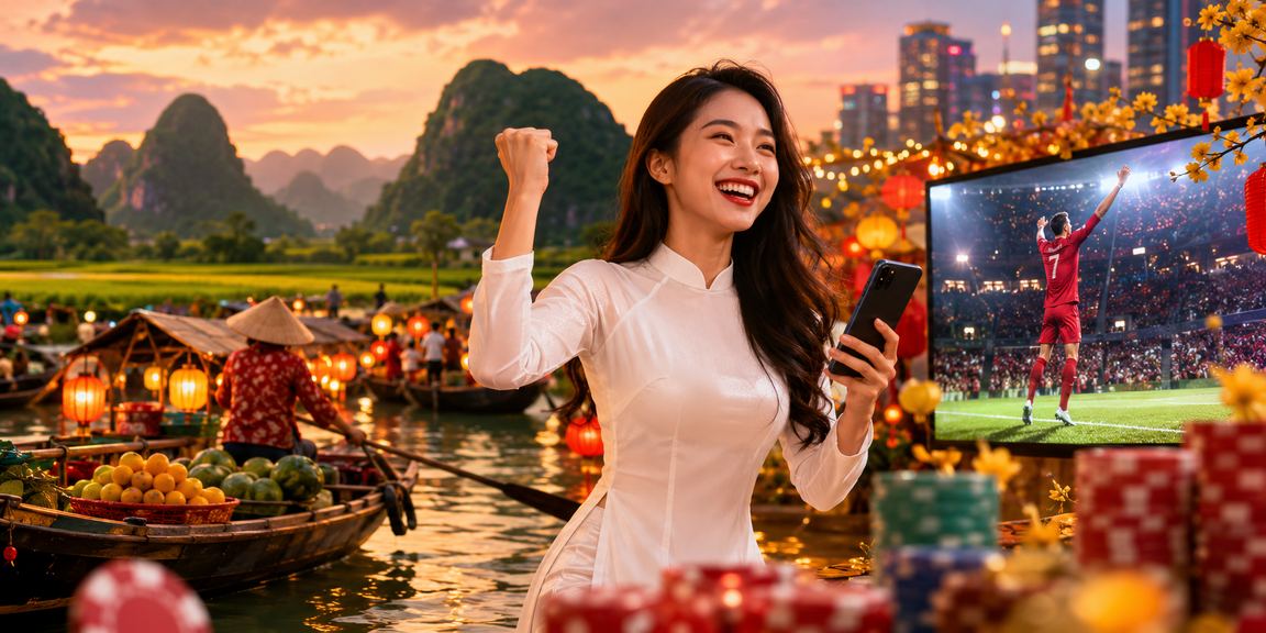 Người dùng Việt Nam trải nghiệm casino trực tuyến với trang phục áo dài truyền thống tại Ninh Bình